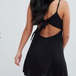 ASOS Petite Crinkle Bow Back Mini Swing Sundress